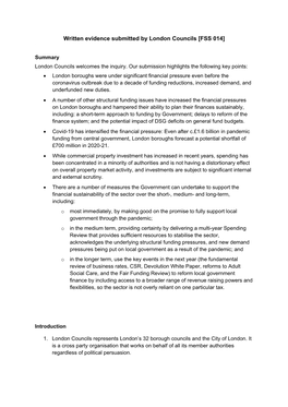 Written Evidence Submitted by London Councils [FSS 014]