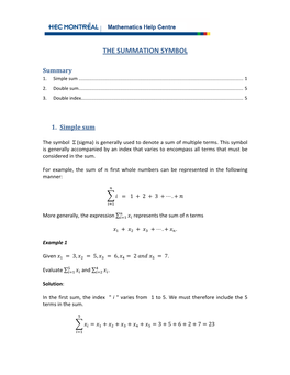 The Summation Symbol