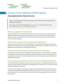 Asymptomatic Bacteriuria