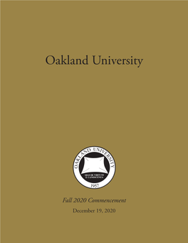 Fall 2020 Commencement Program