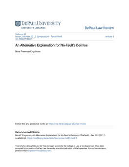 An Alternative Explanation for No-Fault's Demise