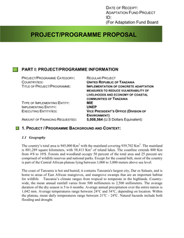 Project/Programme Proposal