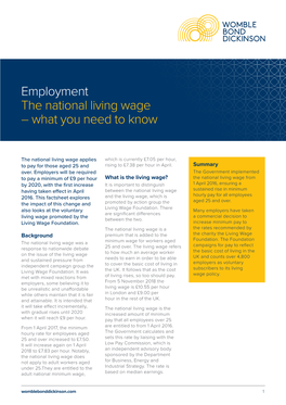 Employment the National Living Wage – What You Need to Know