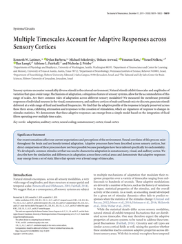 Multiple Timescales Account for Adaptive Responses Across Sensory Cortices