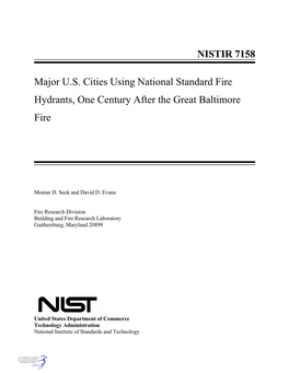 Major U.S. Citites Using National Standard Fire Hydrants, One Century