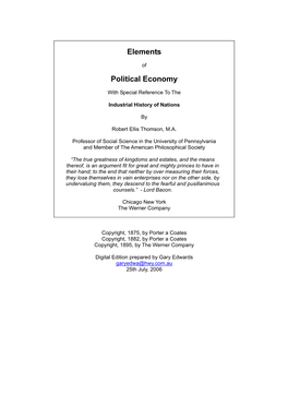 Elements of Political Economy