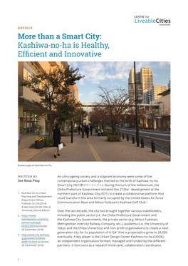 Than a Smart City: Kashiwa-No-Ha Is Healthy, Efficient and Innovative
