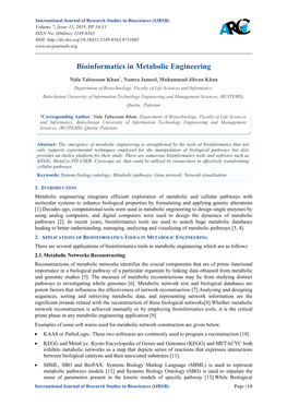 Bioinformatics in Metabolic Engineering