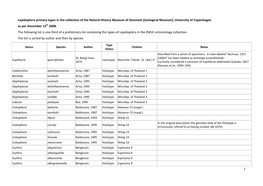 1 Lepidoptera Primary Types in the Collection of the Natural History