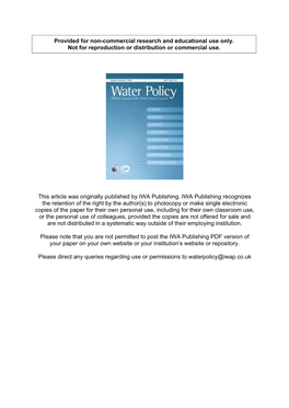 Analyzing the Potential of Community Water Systems: the Case of Aguaclara Marcela González Rivasa, Karim Beersb, Mildred E