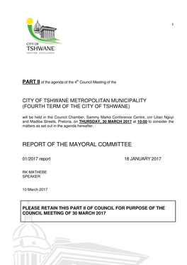 Report of the Mayoral Committee