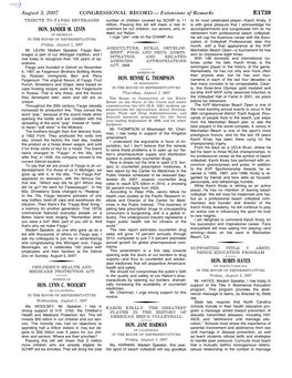 CONGRESSIONAL RECORD— Extensions of Remarks E1739 HON. SANDER M. LEVIN HON. LYNN C. WOOLSEY HON. BENNIE G. THOMPSON HON. JANE