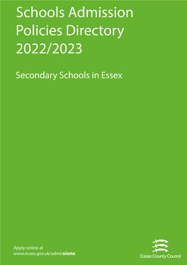 Secondary Schools Policies Directory 2022-2023