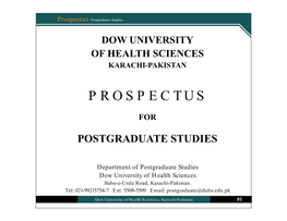 Prospectus Postgraduate Studies