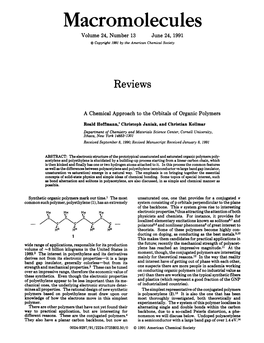 Macromolecules Volume 24, Number 13 June 24,1991 @ Copyright 1991 by the American Chemical Society