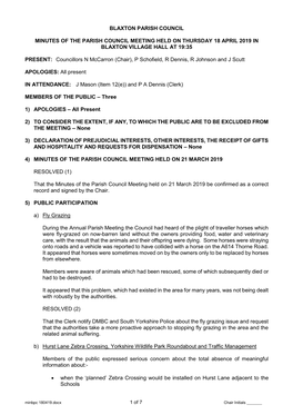 Minutes 18 April 2019.Pdf