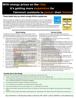 With Energy Prices on the Rise, It's Getting More Expensive for Fairmont