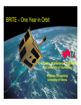 BRITE – One Year in Orbit