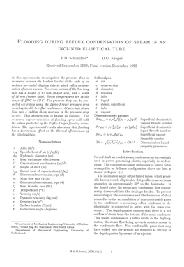 Flooding During Reflux Condensation of Steam In