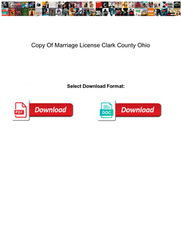 Copy of Marriage License Clark County Ohio