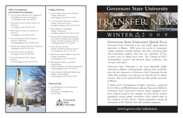 Governors State University WINTER 2 0