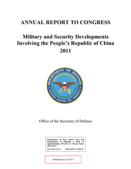 Military and Security Developments, People's Republic of China 2011