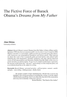 The Fictive Force of Barack Obama's Dreams from My Father