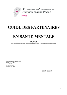 Guide Des Partenaires En Sante Mentale