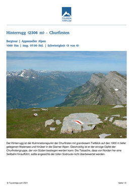 Hinterrugg (2306 M) - Churfirsten