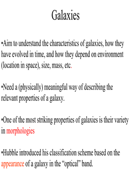 Morphological Classification of Galaxies