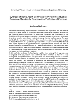 Synthesis of Nerve Agent- and Pesticide-Protein Bioadducts As Reference Materials for Retrospective Verification of Exposure