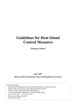 Guidelines for Heat Island Control Measures