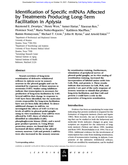 By Treatments Producing Long-Term Facilitation in Aplysia Raymond E
