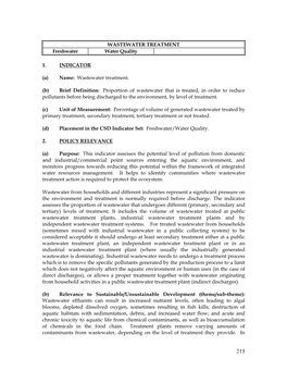 WASTEWATER TREATMENT Freshwater Water Quality 1