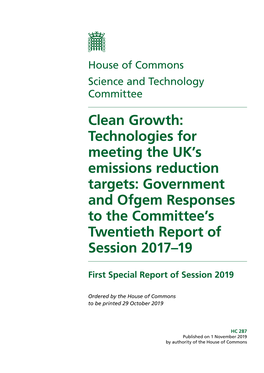 Technologies for Meeting the UK's Emissions Reduction Targets