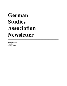 German Studies Association Newsletter ______