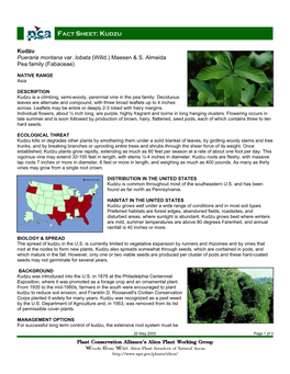 Plant Conservation Alliance®S Alien Plant Working Group