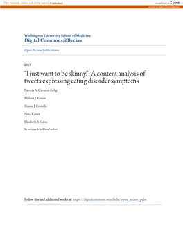 A Content Analysis of Tweets Expressing Eating Disorder Symptoms Patricia A