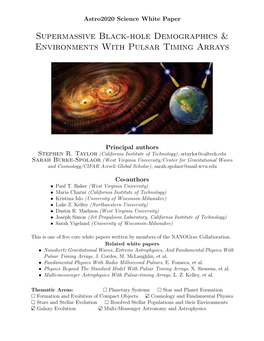 Supermassive Black-Hole Demographics & Environments with Pulsar Timing Arrays