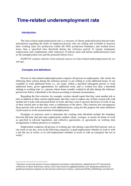 Time-Related Underemployment Rate