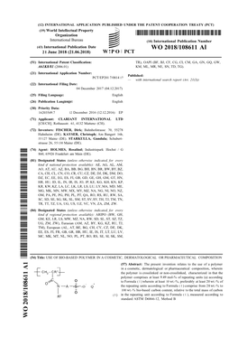 WO 2018/108611 Al 21 June 2018 (21.06.2018) W !P O PCT