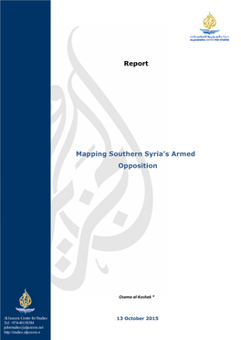 Report Mapping Southern Syria's Armed Opposition