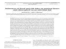 Influences of Flood and Ebb Tides on Nutrient Fluxes and Chlorophyll on an Intertidal Flat