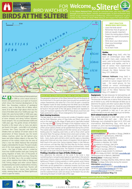 Birds at the Slītere National Park: a Special Territory Equipment