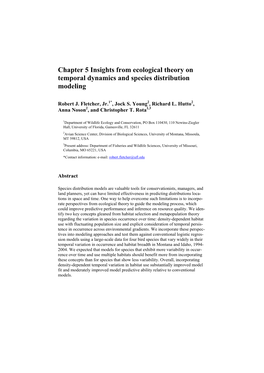 Insights from Ecological Theory on Temporal Dynamics and Species Distribution Modeling