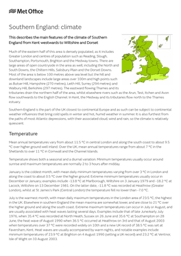 Southern England: Climate