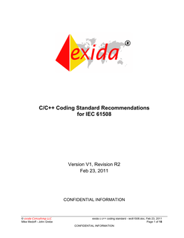 C/C++ Coding Standard Recommendations for IEC 61508