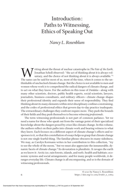 Paths to Witnessing, Ethics of Speaking Out