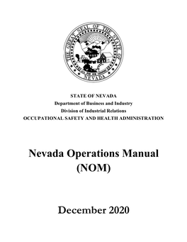 Nevada Operations Manual (NOM) December 2020