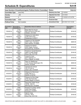 Expenditures Sch-B